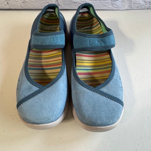 Dansko Emmy Blue Suede Mary Jane Flats Size 38 - Picture 5 of 14
